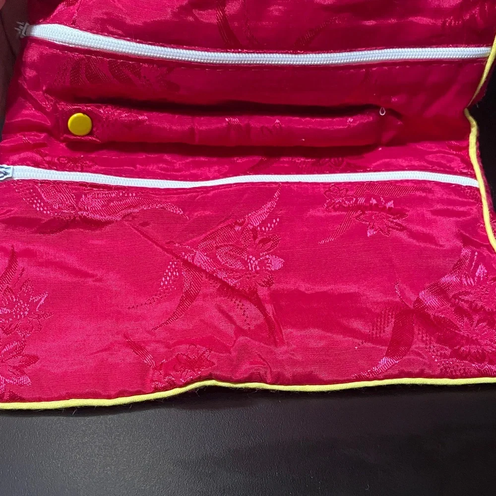 Vintage Red satin travel jewelry wrap